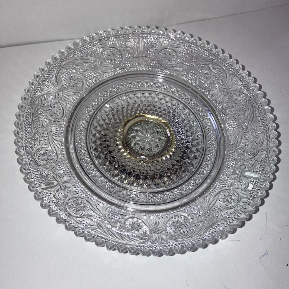 Silver Plated Pedestal‎ Stand Glass Top for Serving or Candle Holder